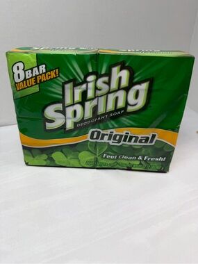 Irish Spring 8 BARS 4 oz ORIGINAL Scent Deodorant Soap PRE-2022 NO FLAXSEED